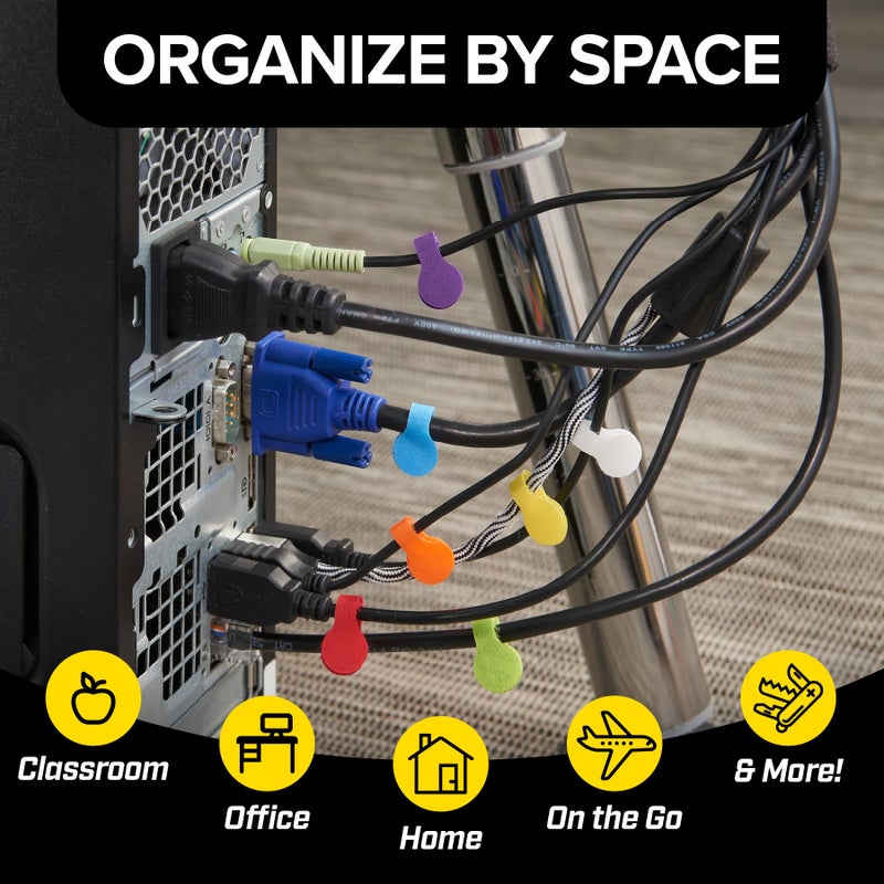 Wrap-It Storage - Mini Multi-Color Cable Labels (60 Pack) - Colorful Charger & Wire Labeler - Image 5